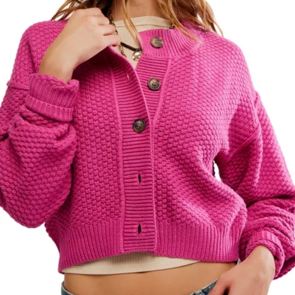 NWOT FREE PEOPLE LILA CARDIGAN SWEATER,  SZ:LARGE